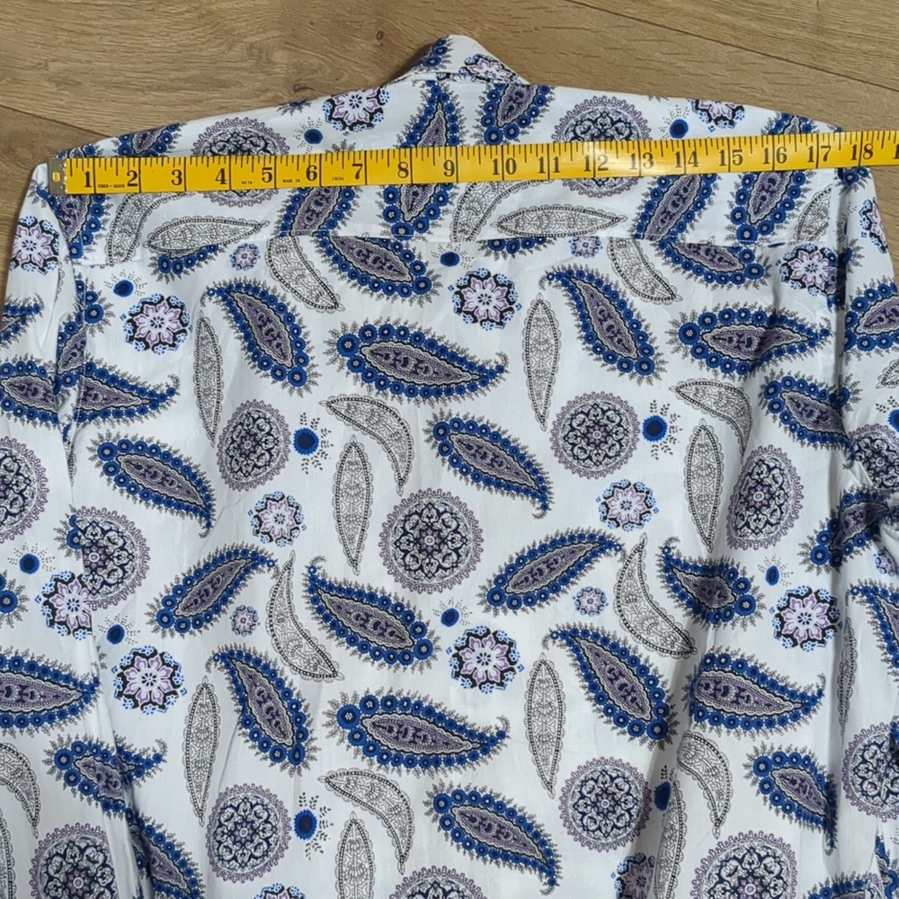 Robert Graham Amoeba Paisley Gothic Geometric Patterned Men's Shirt Size M - Picture 8 of 13